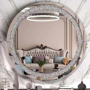 Large Circular Rhinestone Wall mirror